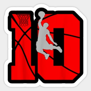 10 Year Old 10th Basketball Theme Birthday Party Boys Girls Sticker